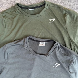 Camisa Gymshark Para Hombres 2XL XXL Verde Gris Rendimiento Atlética Manga Corta Lote 2 - Imagen 1 de 12