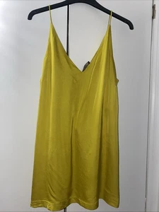 Autograph Marks & Spencer’s Vest Camisole Top Size 14 Strappy Button Chartreuse - Picture 1 of 11