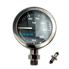 SF-1 TopDeal: DirZone Finimeter PVD SPG 52 mm 0-360Bar, CHROME schwarz Display