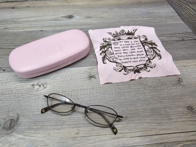 Monturas y estuche para gafas Juicy Couture marrón cobre y rosa para damas Foto 1 de 4