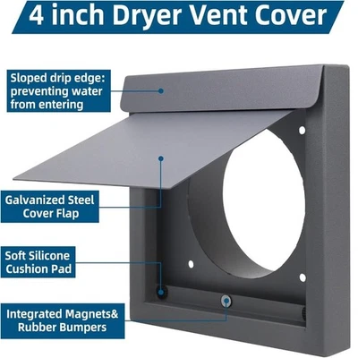 Airflow Vent Angled Damper Design Coated For Resistance Heavy Gauge Steel - image 1 of 4