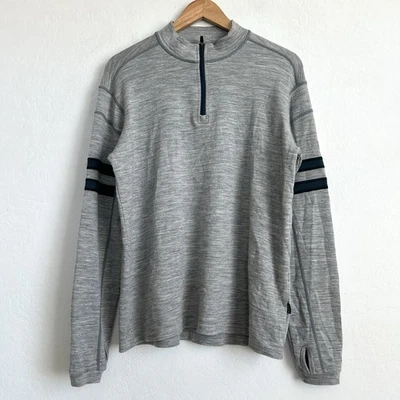 Kuhl Sweater Men Large Merino Wool Pullover 1/4 Zip Outdoor Light Gray - Image 1 of 4