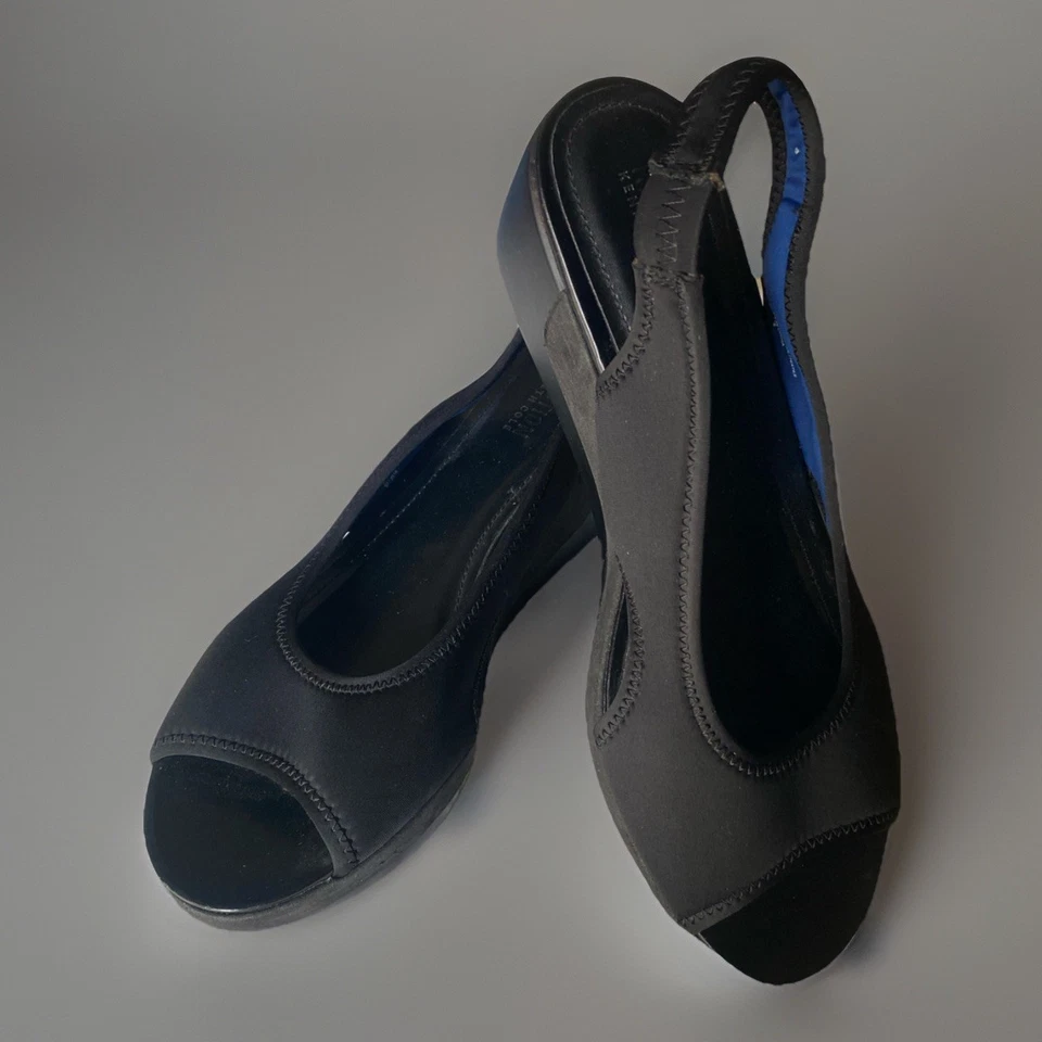 ZAPATOS SANDALIA KENNETH COLE REACTION PEPEA PLAY CUÑA NEGRA MUJER TALLA 10 Foto 1 de 4