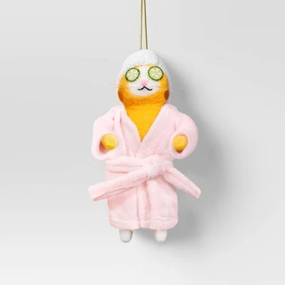 2025 Target Wondershop Christmas Felted Wool Cat Ornament Robe, NEW