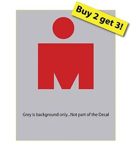 Iron Man Red Decal/Sticker Marathon Runner Swimming Biking 3x4 140.6 70.3 p357 - Picture 1 of 1