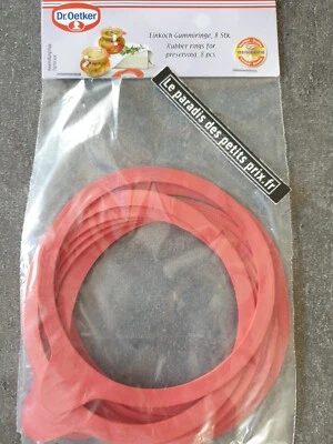 DR.OETKER joint pour bocaux en verre , 8 joints caoutchouc dimension int 108 mm, Ext 94 mm