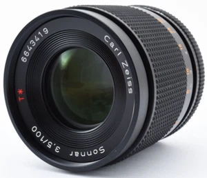 MMJ CONTAX Carl Zeiss Sonnar T 100mm f/3.5 MF Lens for CY Mount From JAPAN - Picture 1 of 24