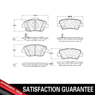 Front + Rear Ceramic Brake Pads 2SET For Hyundai Sonata 2011 2012 2013 2014 - Image 1 of 4