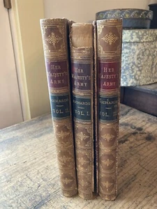 Her Majesty's Army 3 volume Set of Antique Books with Color Prints First Edition - Picture 1 of 13