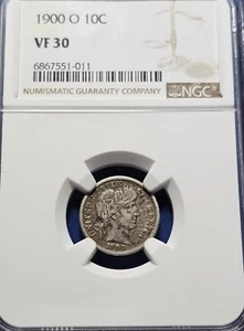 1900 O BARBER DIME NGC VF 30 -- ORIGINAL LOOK, CRUSTY!!! - Picture 1 of 2