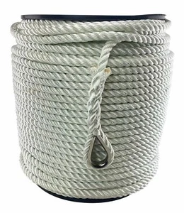 12mm White 3st Nylon Rope Anchor Rope Reel With Stainless Steel Thimble - Picture 1 of 8