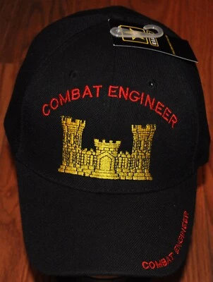 Nuevo Sombrero Negro Ingeniero de Combate Ejército de Estados Unidos Gorra de Pelota Veterano Militar Licenciado Foto 1 de 4