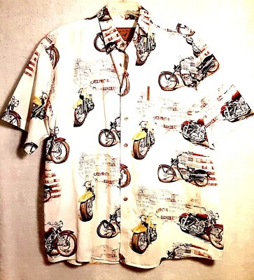 North River Outfitters Motorcycle Bike Shirt Men XL Short Slv Off White Foto 1 de 4