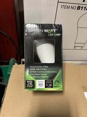 (10) Green Watt 60W Replacement LED Light Bulbs, 2-Pin GU24 Base, 3000K, 800 Lum - Image 1 of 4