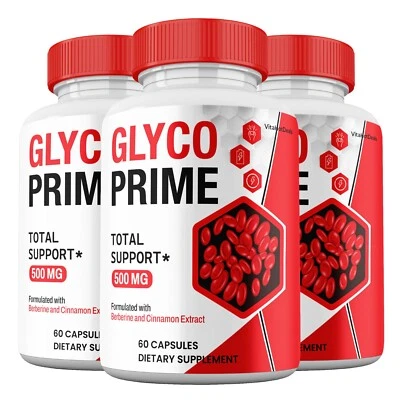 Cápsulas Glyco Prime, píldoras GlycoPrime suplemento de apoyo sanguíneo (paquete de 3) Foto 1 de 4