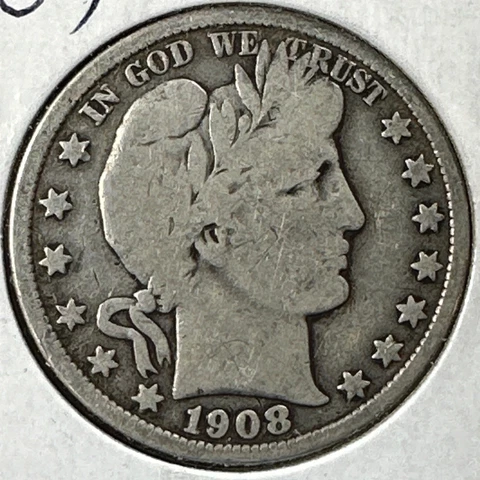 1908-D 50C Barber Half Dollar (75112) Cover