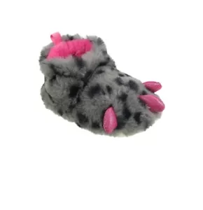 wonder nation Infant size 3 (3 to 5 Month Plush Claw Paw Slippers COLOR GRAY NWT - Picture 1 of 8