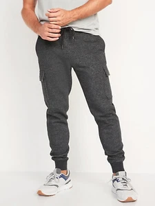 NWT Old Navy Unisex Taper Cargo Jogger Fleece Sweat Pants Gray XS X-Small 29-30 - Picture 1 of 8