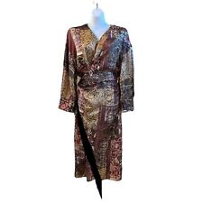 ZARA Faux Wrap Midi Dress Size Small, Kimono Style, Fringed Detail