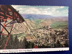 Postcard Jackson Wyoming from Snow King Chairlift Panorama Vintage A194 - Foto 1 di 2