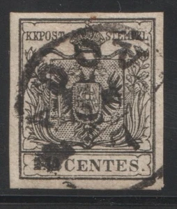 ANTIKE STAATEN LOMBARDEI VENETO 10 CENT SCHWARZ MASCHINENPAPIER REF 2550 - Bild 1 von 2