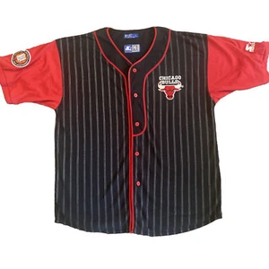 Vintage Chicago Bulls Pinstripe Starter Jersey 90s NBA L Patch Embroidered 🔥🔥 - Picture 1 of 10