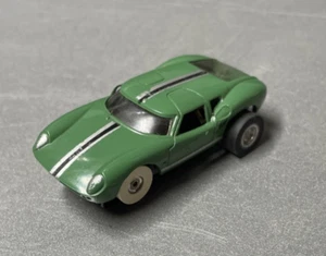 Aurora ThunderJet 500 #1378 Lola GT HO Slot Car - Green ~ Silver Black Stripes - Picture 1 of 7