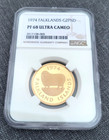 1974 Falklands Islands G2Pnd Gold Coin Proof 68 Ultra Cameo Ngc Graded Rare Gold