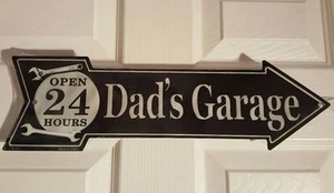 Dad's Garage Arrow Metal Sign 5" x 17" - Picture 1 of 2