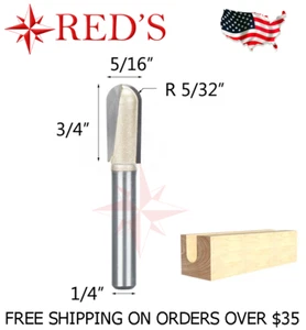 Tideway Carbide Pro LC05040504 5/16"X3/4 Round Nose 1/4" shank router bit - Picture 1 of 1