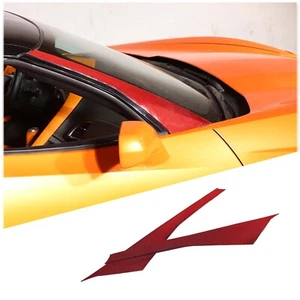 Red Carbon Fiber Front Windshield A-Pillar Trim Sticker For Corvette C7 2014-19 - Picture 1 of 8
