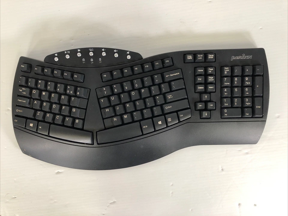 Perixx PeriBoard-612 Split Keyboard Black Bluetooth Wireless Ergonomic 2.4GHz - Image 1 of 4