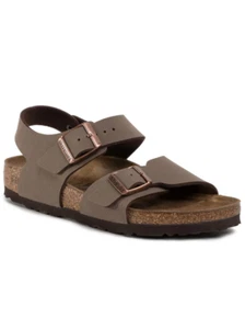 SCARPE SANDALI BAMBINI BIRKENSTOCK NEW YORK 0087783 PELLE MARRONE ORIGINALPE2024 - Imagen 1 de 7