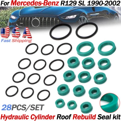 For Mercedes-Benz SL R129 Hydraulic Roof Top Cylinder Repair Seal Kit 1990-2002 - Image 1 of 4