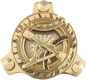 Nautical Antique Brass 3 Inch Sundial Compass Collectible Gift Item - Picture 1 of 3