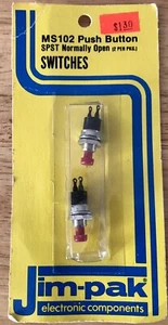 Momentary Push Button Switch ON-(OFF) SPST 2 Pack Normally Open Contacts Model - Picture 1 of 2