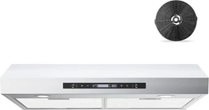 Range Hood 30 Inch under Cabinet, 450 CFM Ducted/Ductless Kitchen Hood with 3 Sp - Picture 1 of 9