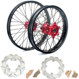 21"+19" CNC Ruote Cerchi Dischi Pastiglie per Honda CRF450R 02-12 CRF250R 04-13 - Foto 1 di 11