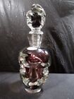 ICET Murano Art Glass. DECANTER WITH STOPPER  -  Nice Piece  CRANBERRY AND CLEAR