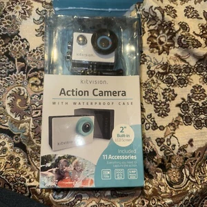 KITVISION 720p 5MP Action Camera with 2 Inch LCD Screen AND ACCESSORIES - Picture 1 of 1