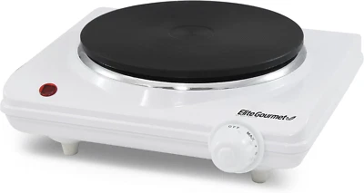 Elite Gourmet ESB-301F encimera quemador de hierro fundido individual, 1000 vatios eléctrico H Foto 1 de 4