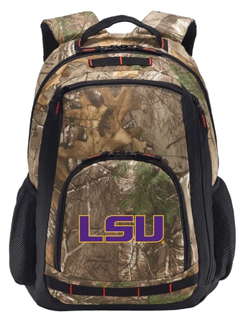 LSU Camo Backpack REALTREE CAMO LSU Tigers Computer Laptop Bag Cover