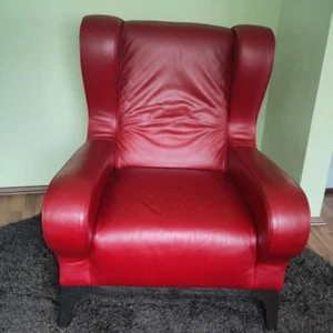 Roter Natuzzi-Ledersessel, Modell "Kristall" - Bild 1 von 4