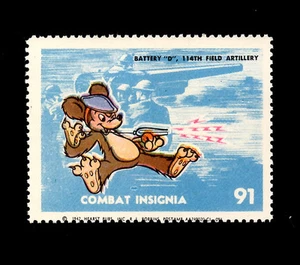 Sello de artillería de campo 114 batería insignia de combate Disney “D” - Imagen 1 de 1