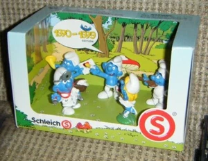SET 5 FIGURINE PUFFI EDIZIONE 1970-1979 2010 Decade Set Puffo Schleich nuove con scatola  - Foto 1 di 1