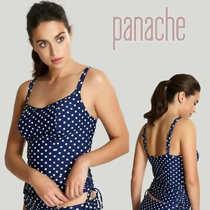 PANACHE ANYA BALCONNET TANKINI BIKINI BRA-TOP ONLY-NAVY WHITE-POLKA DOT-SW1011 - Picture 1 of 4