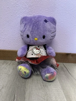 HTF 2012 Hello Kitty Build A Bear Love Tie Dye Roxo 18” Pelúcia Com Roupa SEM LAÇO - Imagem 1 de 4