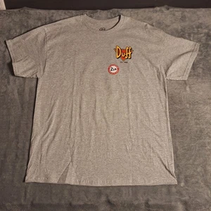 T-Shirt The Simpsons Duff Bier lustig Cartoon grau Gr. XL doppelseitig Tee  - Bild 1 von 7