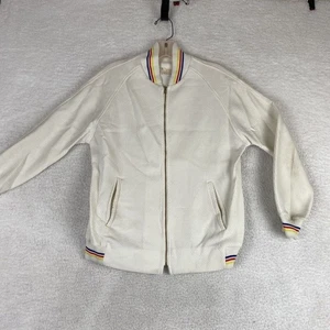 Vintage Catalina California Made USA White Striped Medium Light Jacket 1960's - Bild 1 von 8