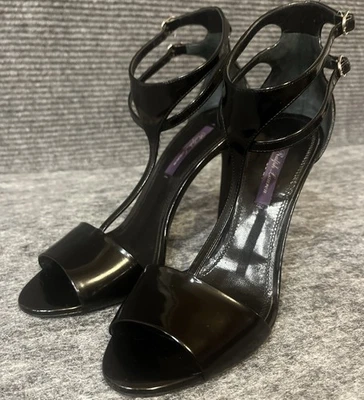 Tacones de aguja Ralph Lauren Purple Label Blinira charol negro correa en T 38,5 B Foto 1 de 4
